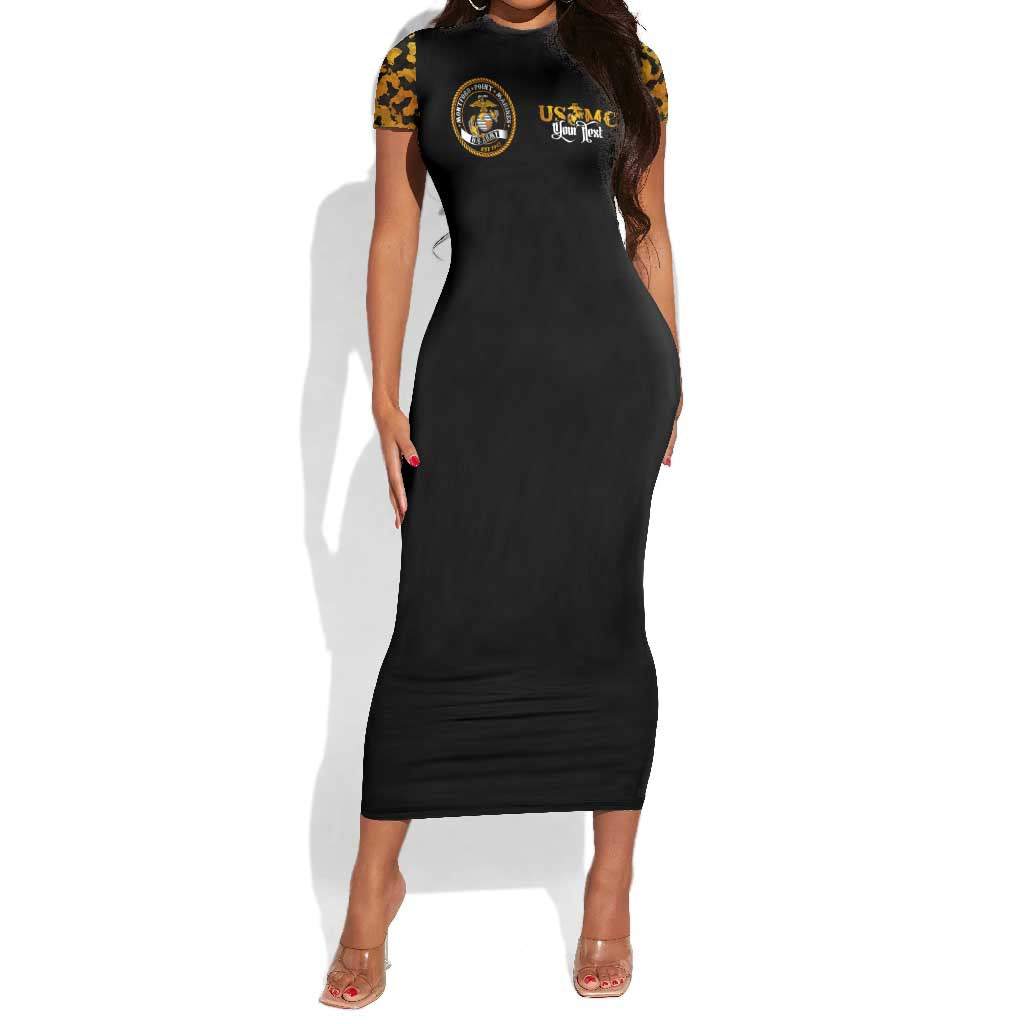 Montford Point Marines Short Sleeve Bodycon Dress Afro Black History Tribute - African Pride