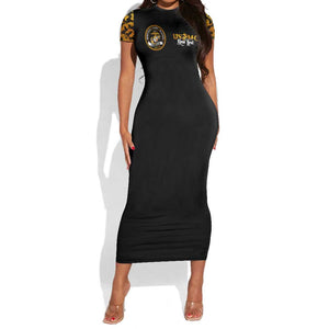 Montford Point Marines Short Sleeve Bodycon Dress Afro Black History Tribute - African Pride
