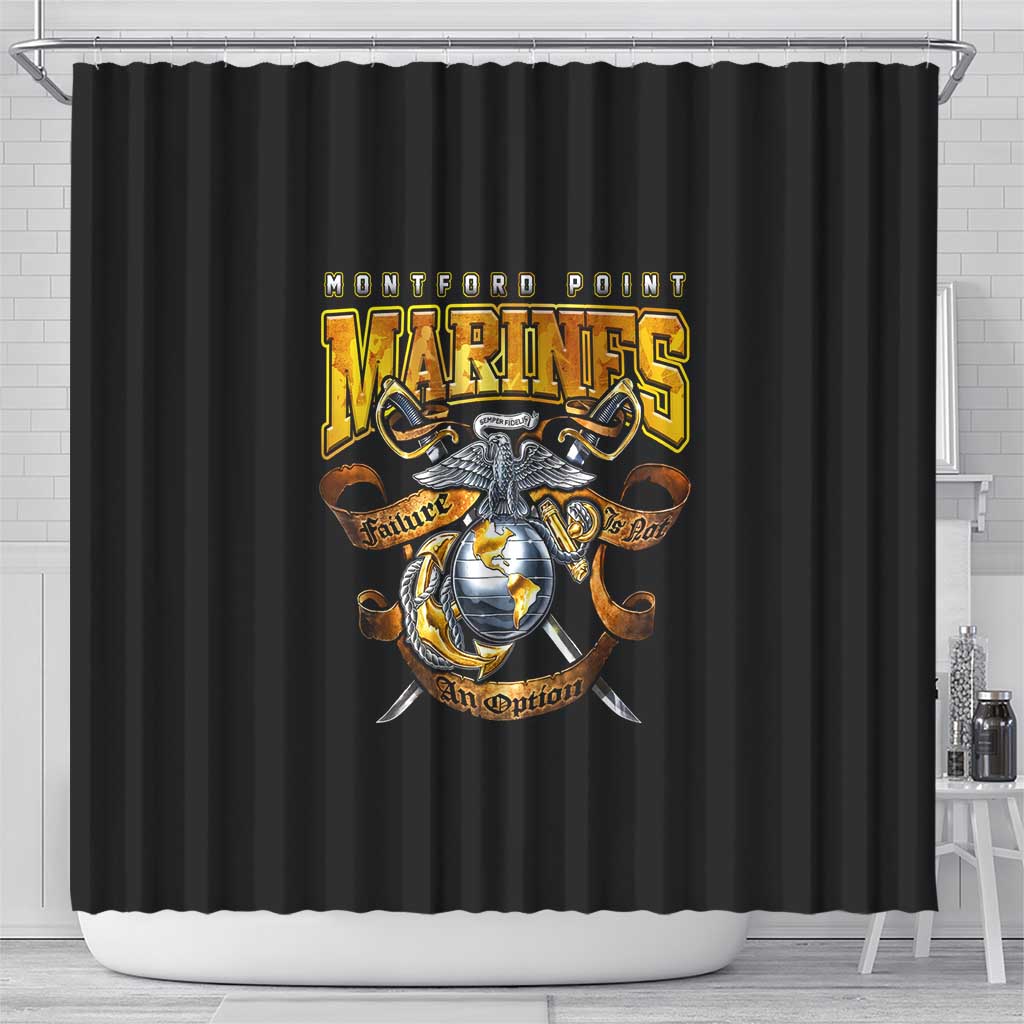 Montford Point Marines Shower Curtain Afro Black History Tribute - African Pride