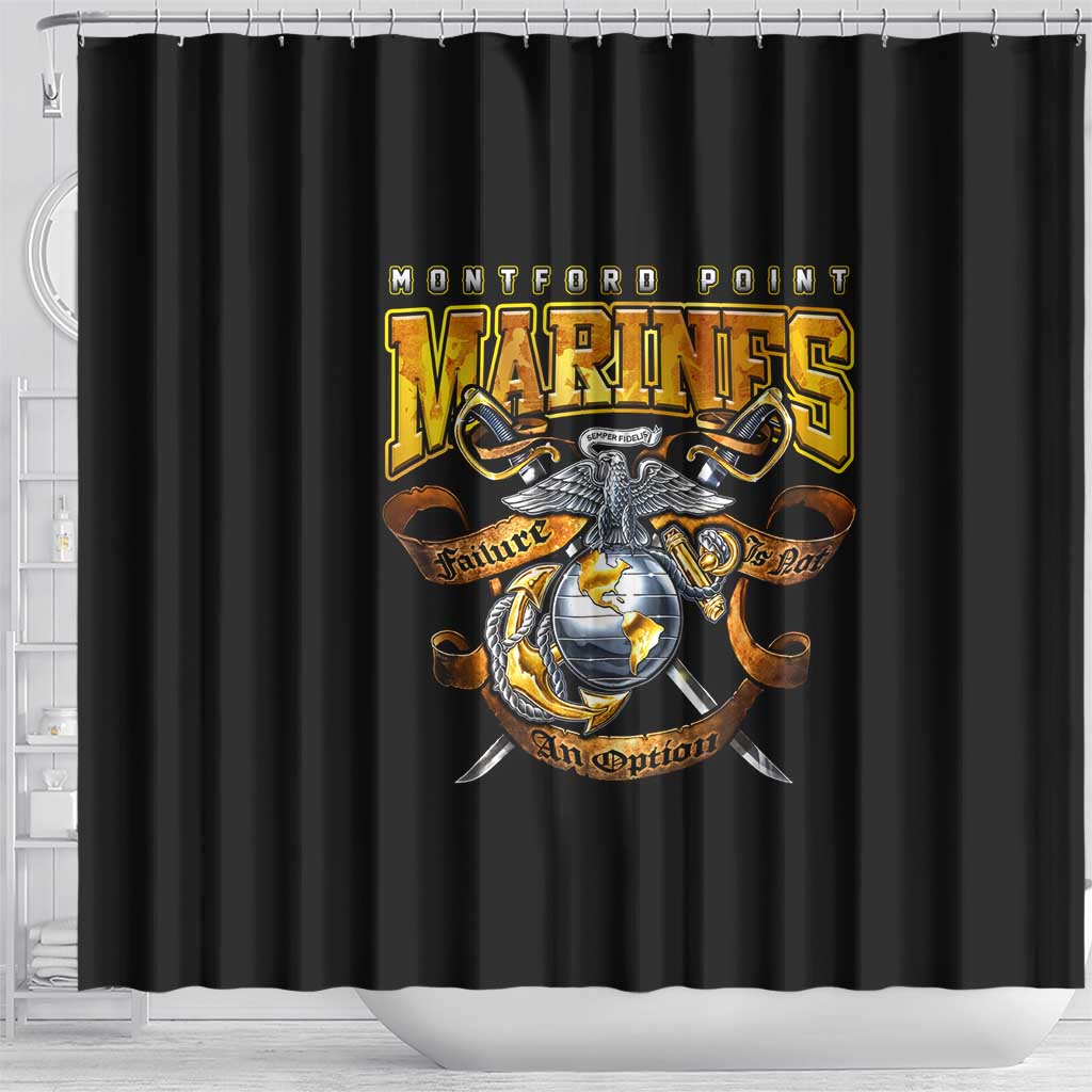 Montford Point Marines Shower Curtain Afro Black History Tribute - African Pride