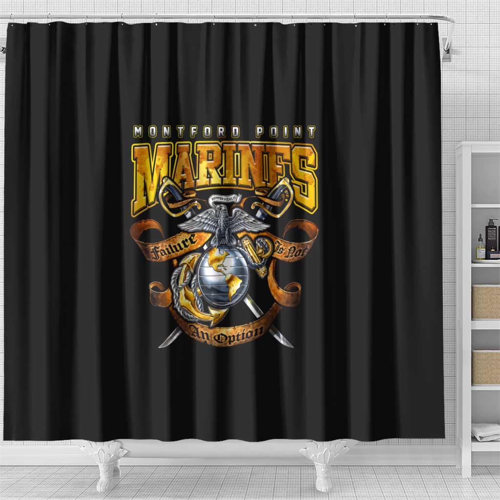 Montford Point Marines Shower Curtain Afro Black History Tribute - African Pride
