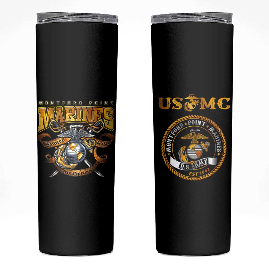Montford Point Marines Skinny Tumbler Afro Black History Tribute - African Pride