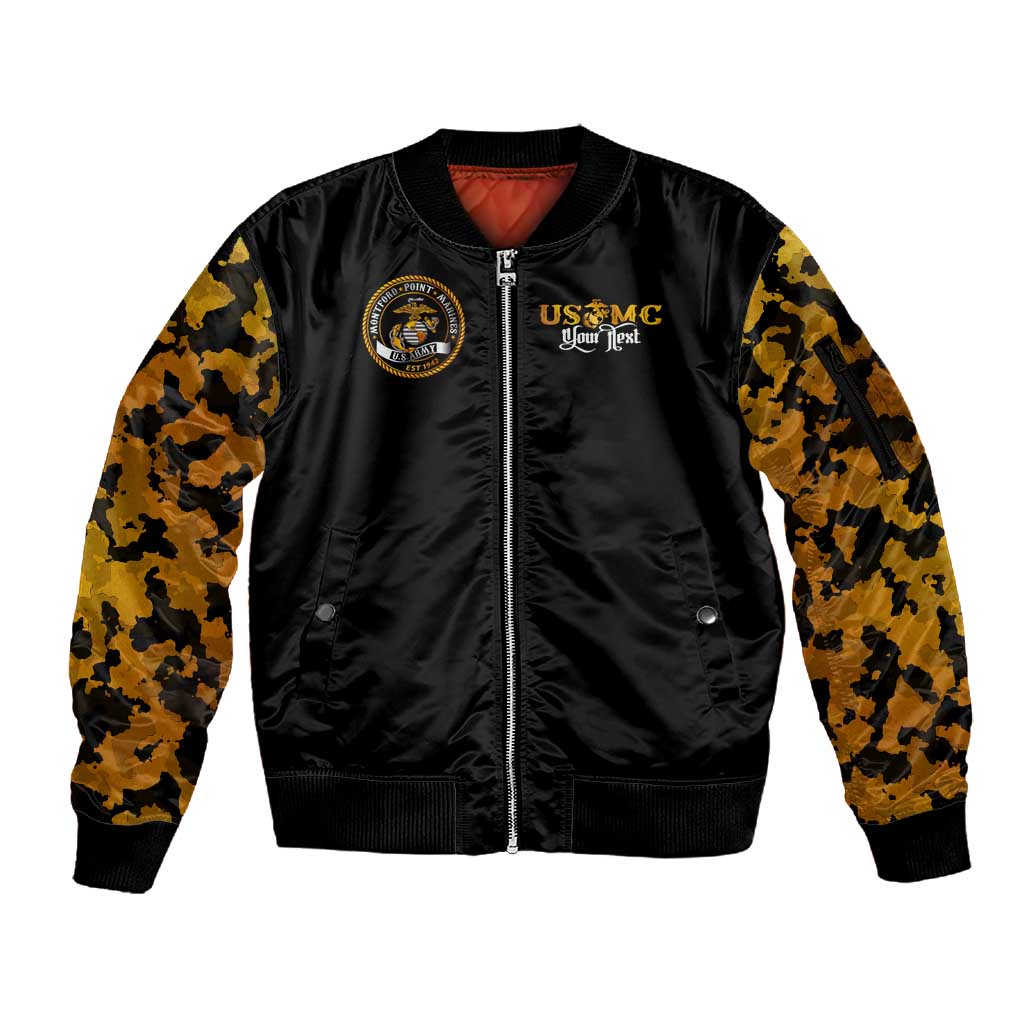 Montford Point Marines Sleeve Zip Bomber Jacket Afro Black History Tribute - African Pride