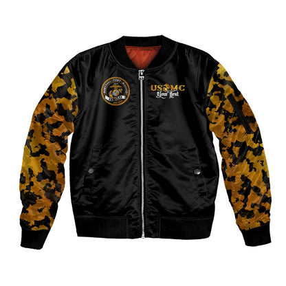 Montford Point Marines Sleeve Zip Bomber Jacket Afro Black History Tribute - African Pride