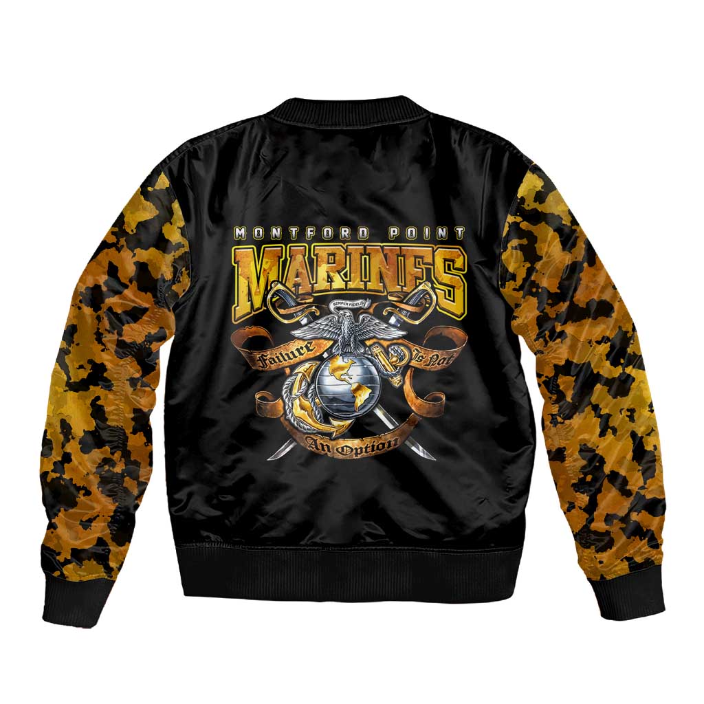 Montford Point Marines Sleeve Zip Bomber Jacket Afro Black History Tribute - African Pride