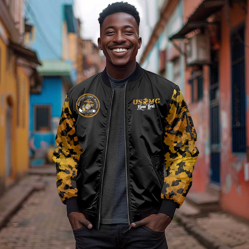 Montford Point Marines Sleeve Zip Bomber Jacket Afro Black History Tribute - African Pride