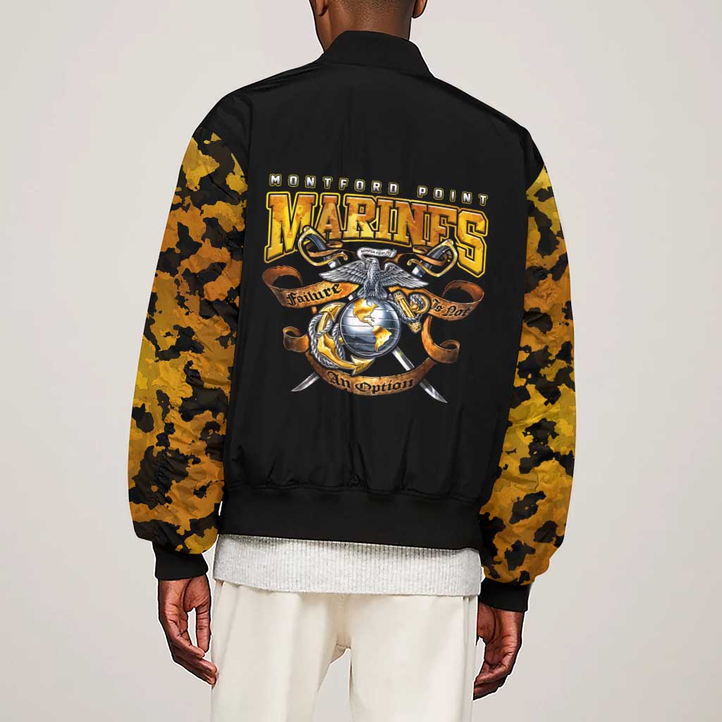 Montford Point Marines Sleeve Zip Bomber Jacket Afro Black History Tribute - African Pride