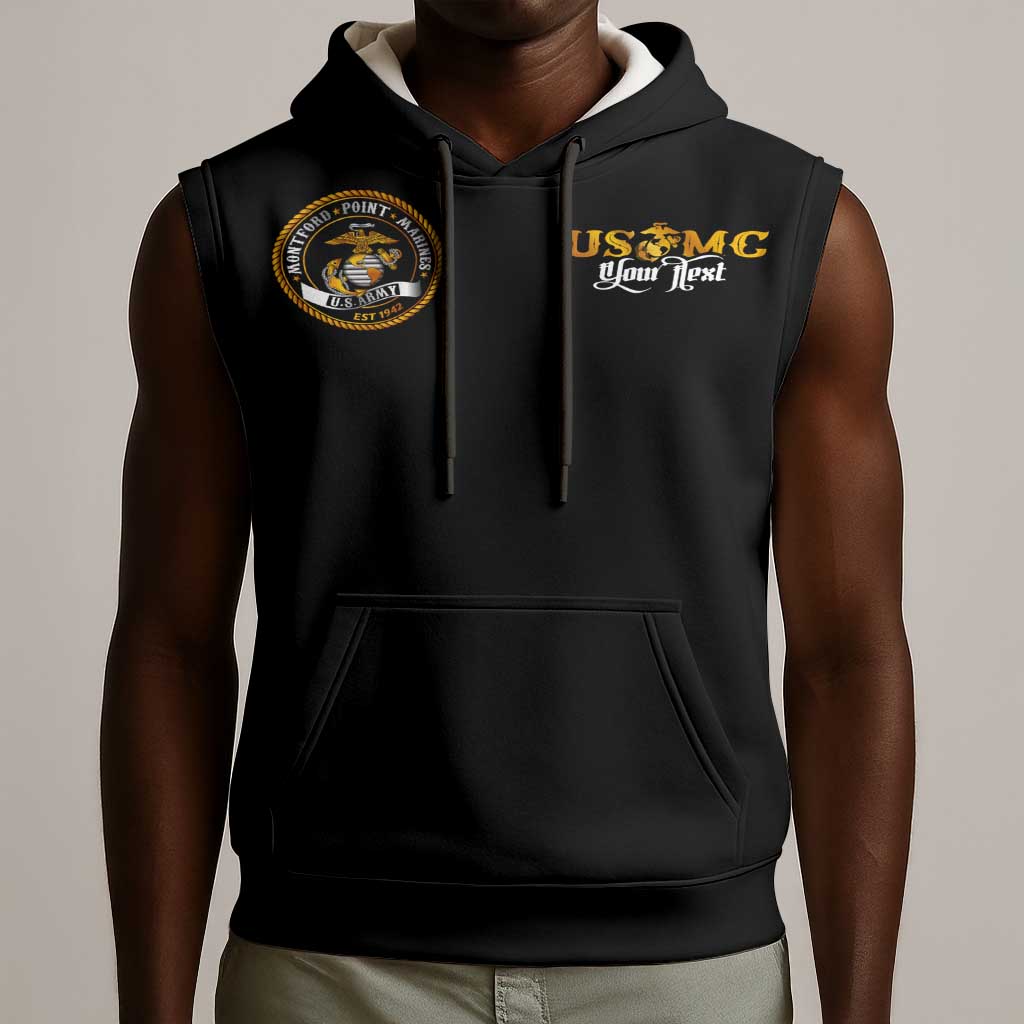 Montford Point Marines Sleeveless Hoodie Afro Black History Tribute - African Pride