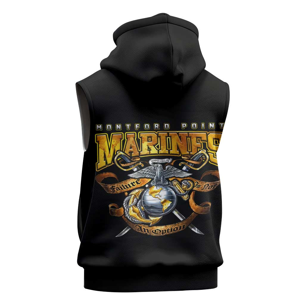 Montford Point Marines Sleeveless Zip Hoodie Afro Black History Tribute - African Pride