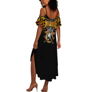 Montford Point Marines Summer Maxi Dress Afro Black History Tribute - African Pride