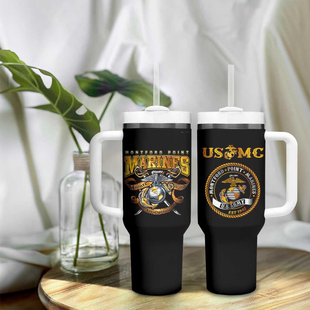 Montford Point Marines Tumbler With Handle Afro Black History Tribute - African Pride