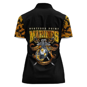 Montford Point Marines Women Polo Shirt Afro Black History Tribute - African Pride