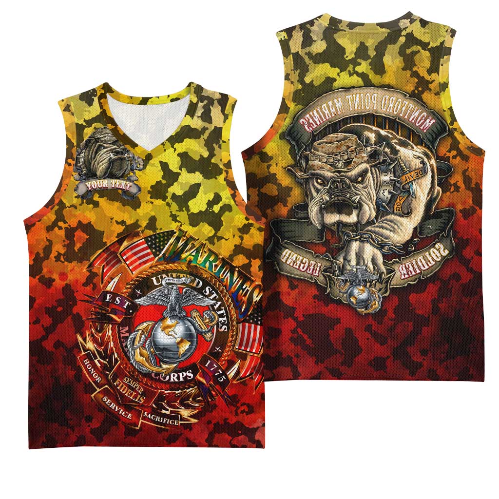 Montford Point Marines Basketball Jersey Afro Devil Dog Soldier Legend - African Pride