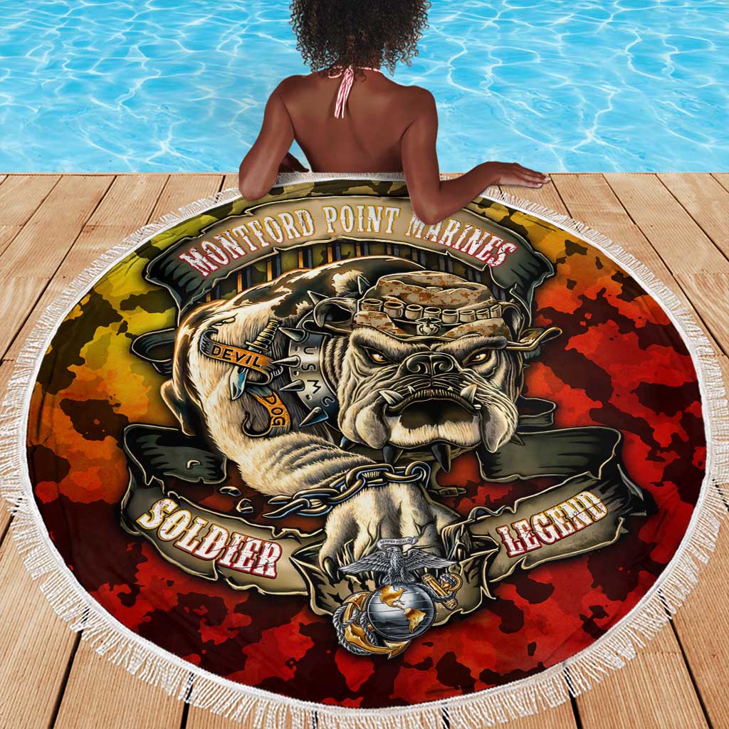 Montford Point Marines Beach Blanket Afro Devil Dog Soldier Legend - African Pride