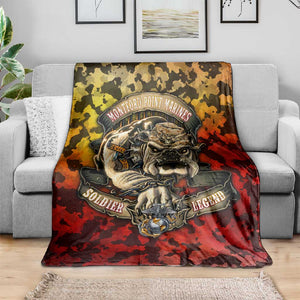 Montford Point Marines Blanket Afro Devil Dog Soldier Legend - African Pride