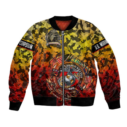 Montford Point Marines Bomber Jacket Afro Devil Dog Soldier Legend - African Pride