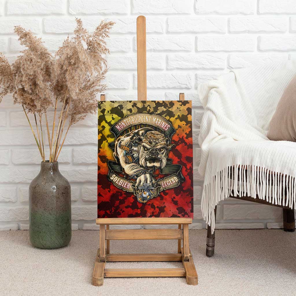 Montford Point Marines Canvas Wall Art Afro Devil Dog Soldier Legend - African Pride