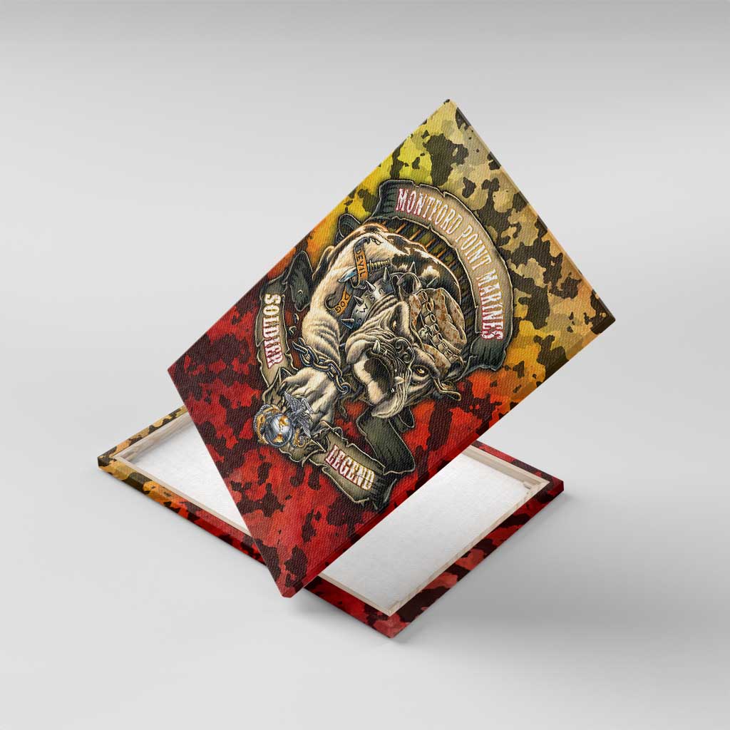 Montford Point Marines Canvas Wall Art Afro Devil Dog Soldier Legend - African Pride