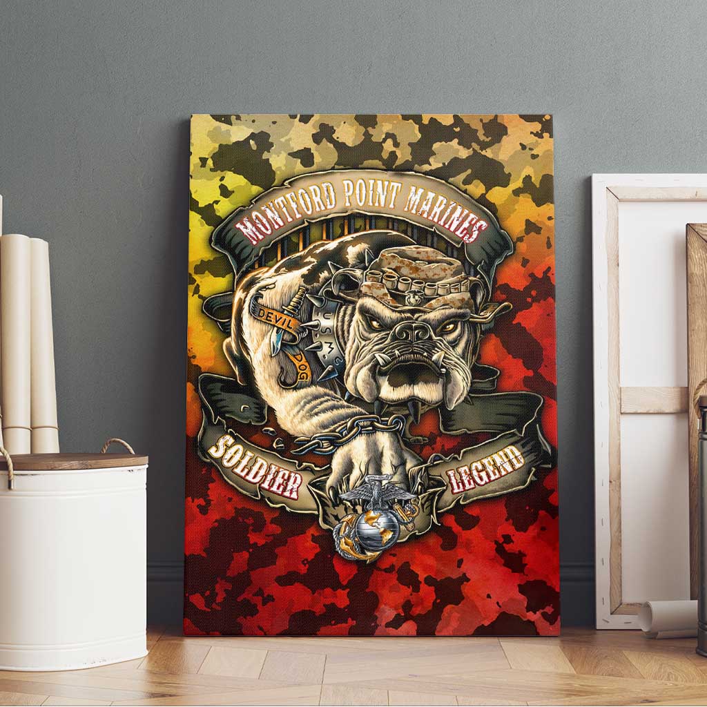 Montford Point Marines Canvas Wall Art Afro Devil Dog Soldier Legend - African Pride
