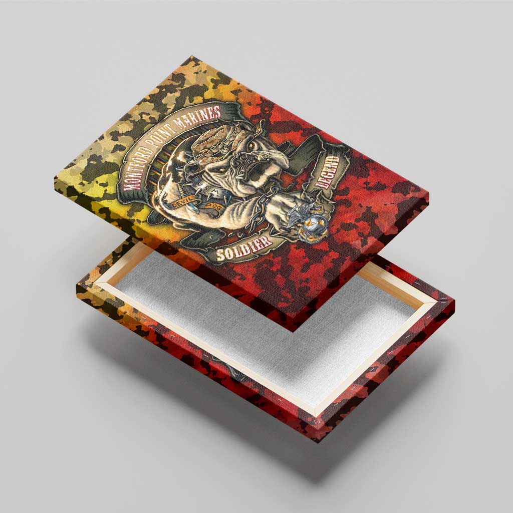 Montford Point Marines Canvas Wall Art Afro Devil Dog Soldier Legend - African Pride