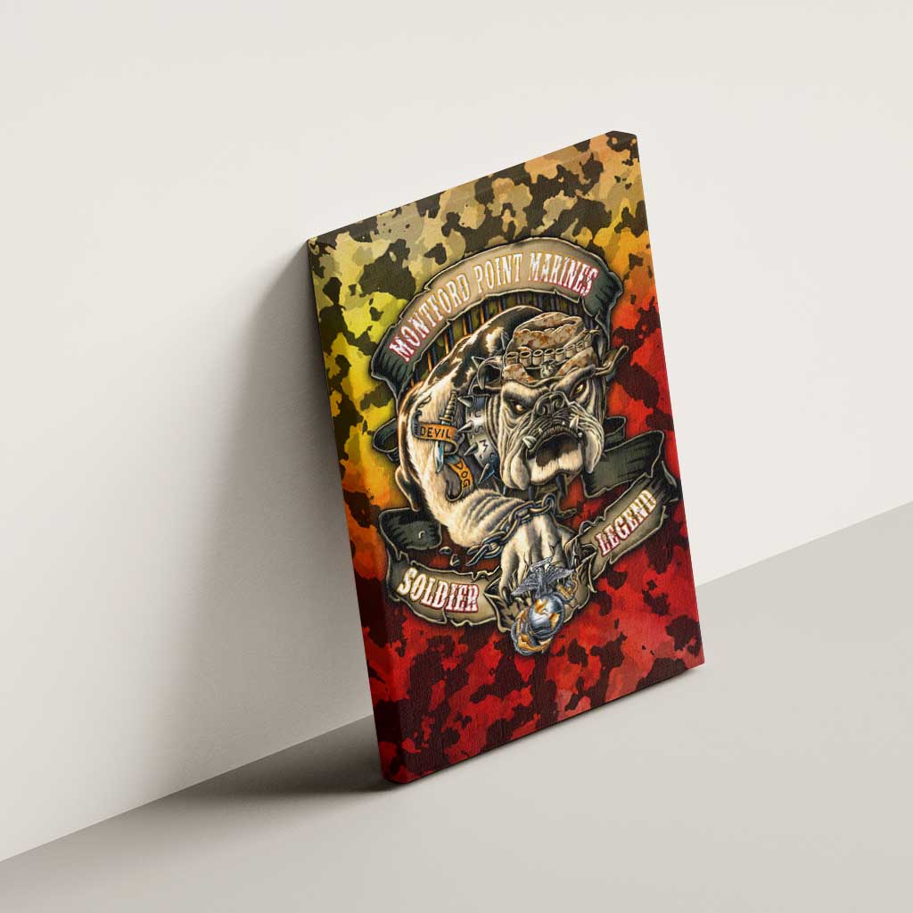 Montford Point Marines Canvas Wall Art Afro Devil Dog Soldier Legend - African Pride