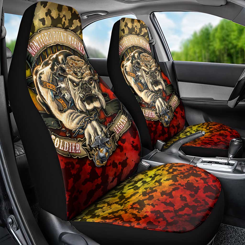 Montford Point Marines Car Seat Cover Afro Devil Dog Soldier Legend - African Pride