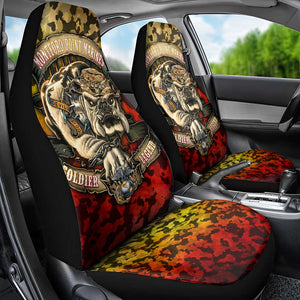 Montford Point Marines Car Seat Cover Afro Devil Dog Soldier Legend - African Pride