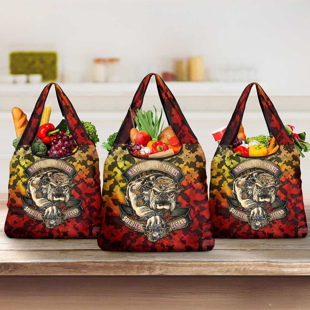 Montford Point Marines Grocery Bag Afro Devil Dog Soldier Legend - African Pride