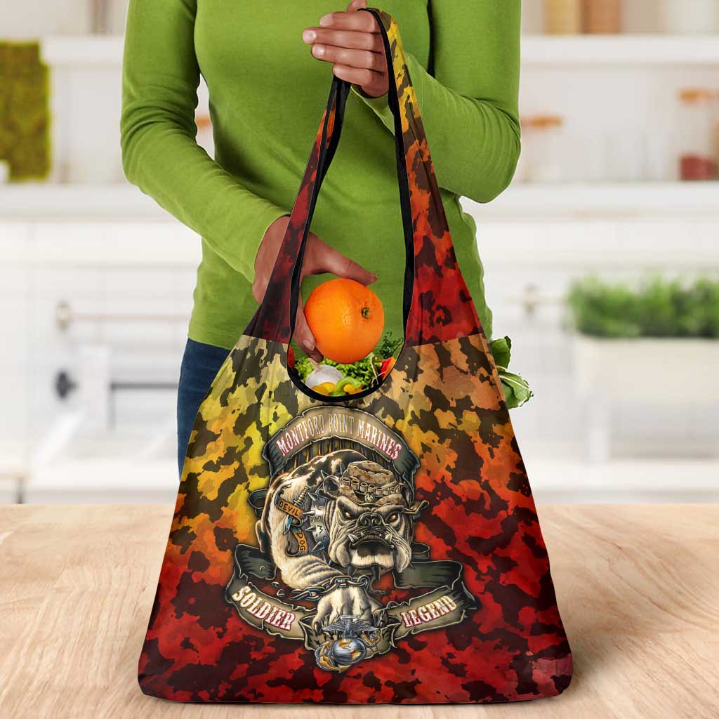 Montford Point Marines Grocery Bag Afro Devil Dog Soldier Legend - African Pride