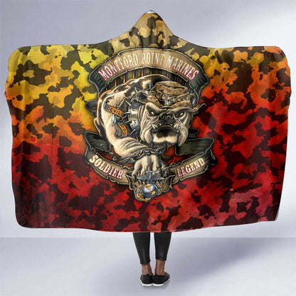 Montford Point Marines Hooded Blanket Afro Devil Dog Soldier Legend - African Pride