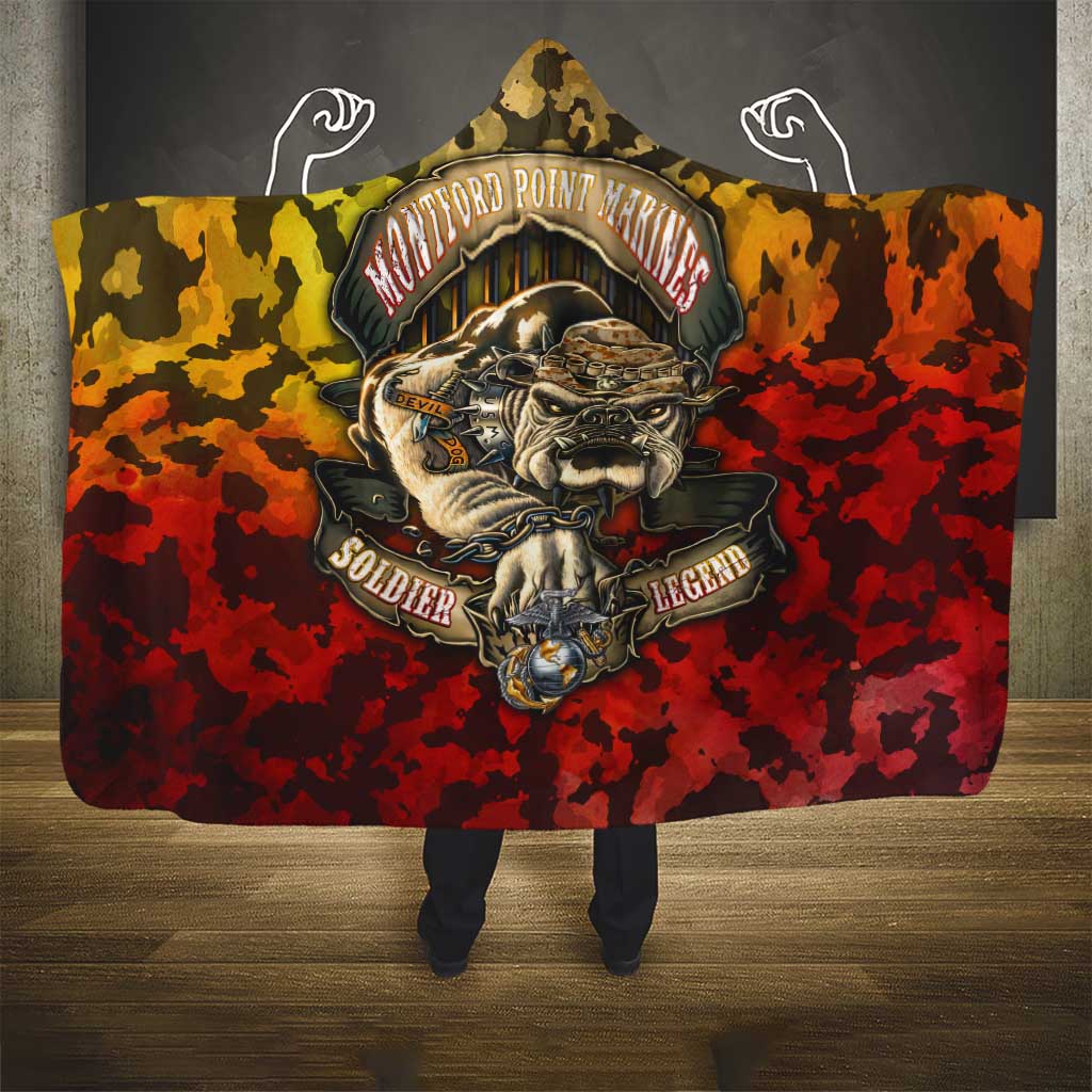 Montford Point Marines Hooded Blanket Afro Devil Dog Soldier Legend - African Pride
