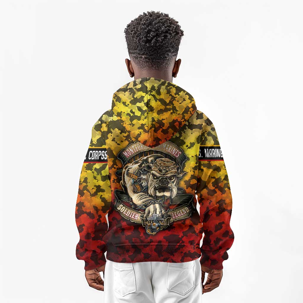 Montford Point Marines Kid Hoodie Afro Devil Dog Soldier Legend - African Pride