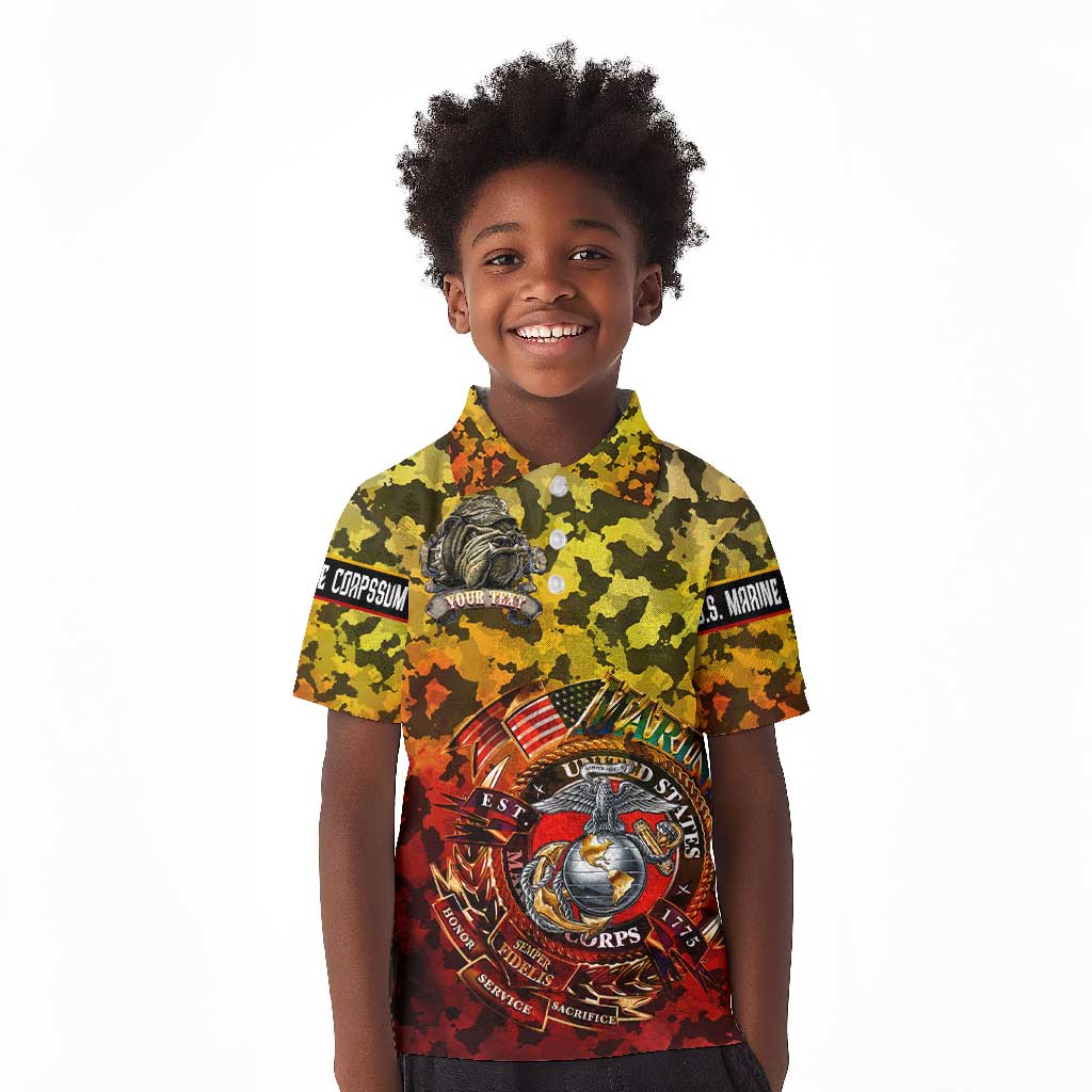 Montford Point Marines Kid Polo Shirt Afro Devil Dog Soldier Legend - African Pride