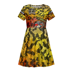 Montford Point Marines Kid Short Sleeve Dress Afro Devil Dog Soldier Legend - African Pride