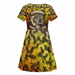 Montford Point Marines Kid Short Sleeve Dress Afro Devil Dog Soldier Legend - African Pride