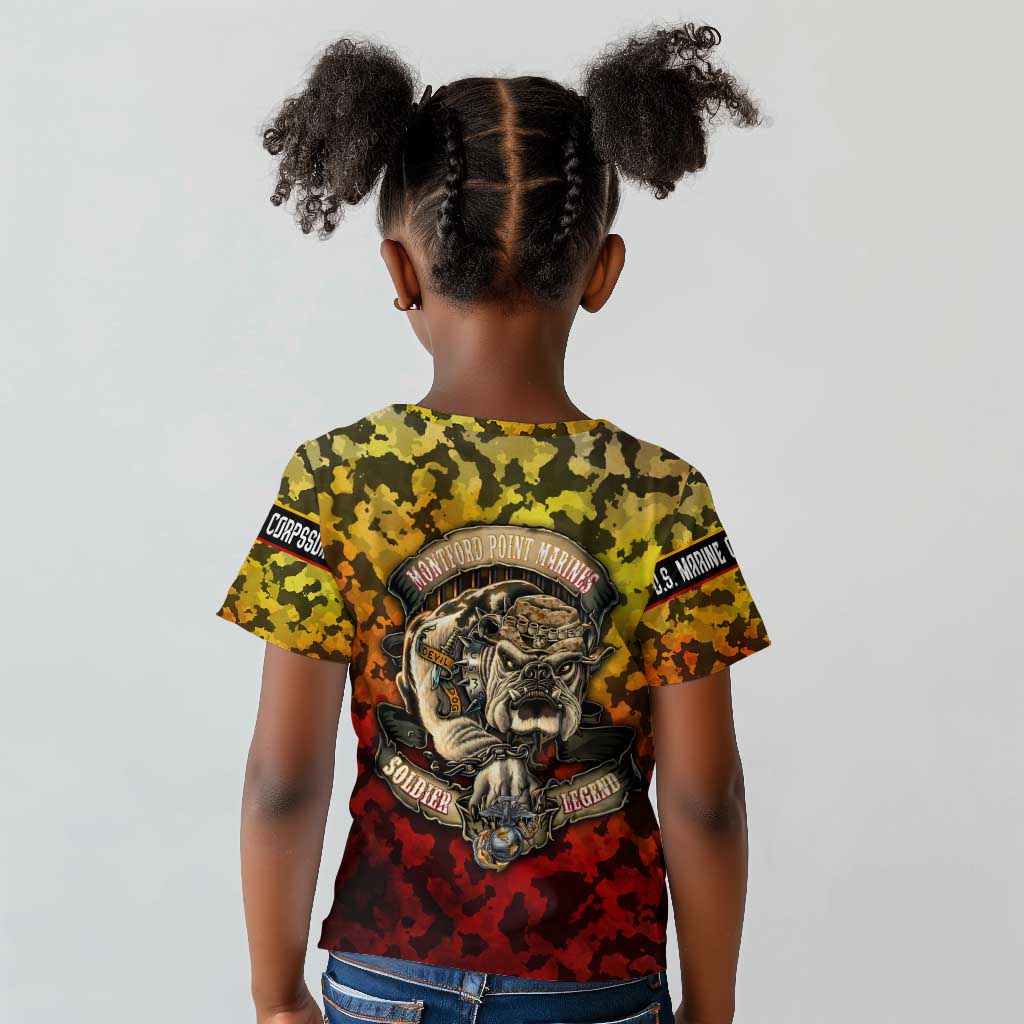 Montford Point Marines Kid T shirt Afro Devil Dog Soldier Legend - African Pride