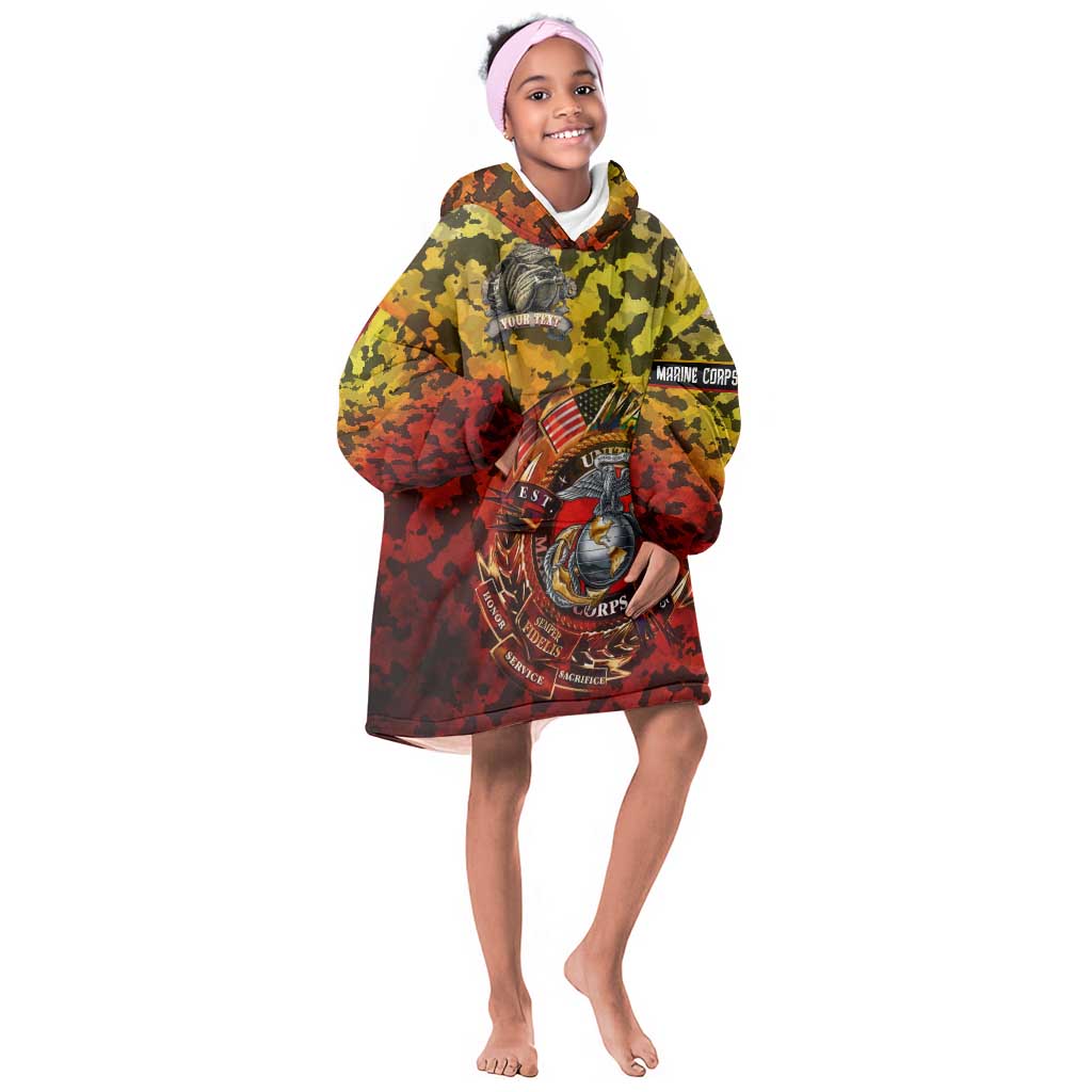 Montford Point Marines Kid Wearable Blanket Hoodie Afro Devil Dog Soldier Legend - African Pride