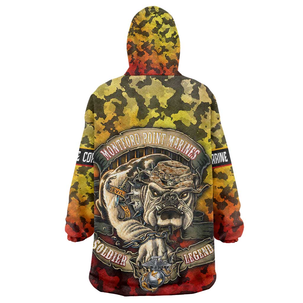 Montford Point Marines Kid Wearable Blanket Hoodie Afro Devil Dog Soldier Legend - African Pride
