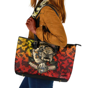 Montford Point Marines Leather Tote Bag Afro Devil Dog Soldier Legend - African Pride