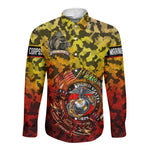 Montford Point Marines Long Sleeve Button Shirt Afro Devil Dog Soldier Legend - African Pride