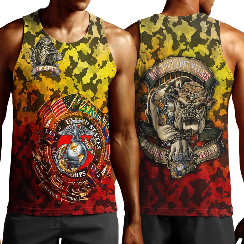 Montford Point Marines Men Tank Top Afro Devil Dog Soldier Legend - African Pride