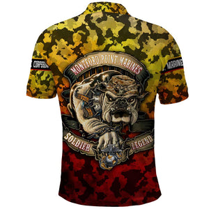 Montford Point Marines Polo Shirt Afro Devil Dog Soldier Legend - African Pride