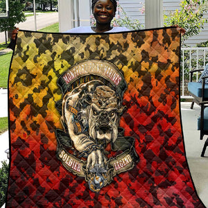 Montford Point Marines Quilt Afro Devil Dog Soldier Legend - African Pride