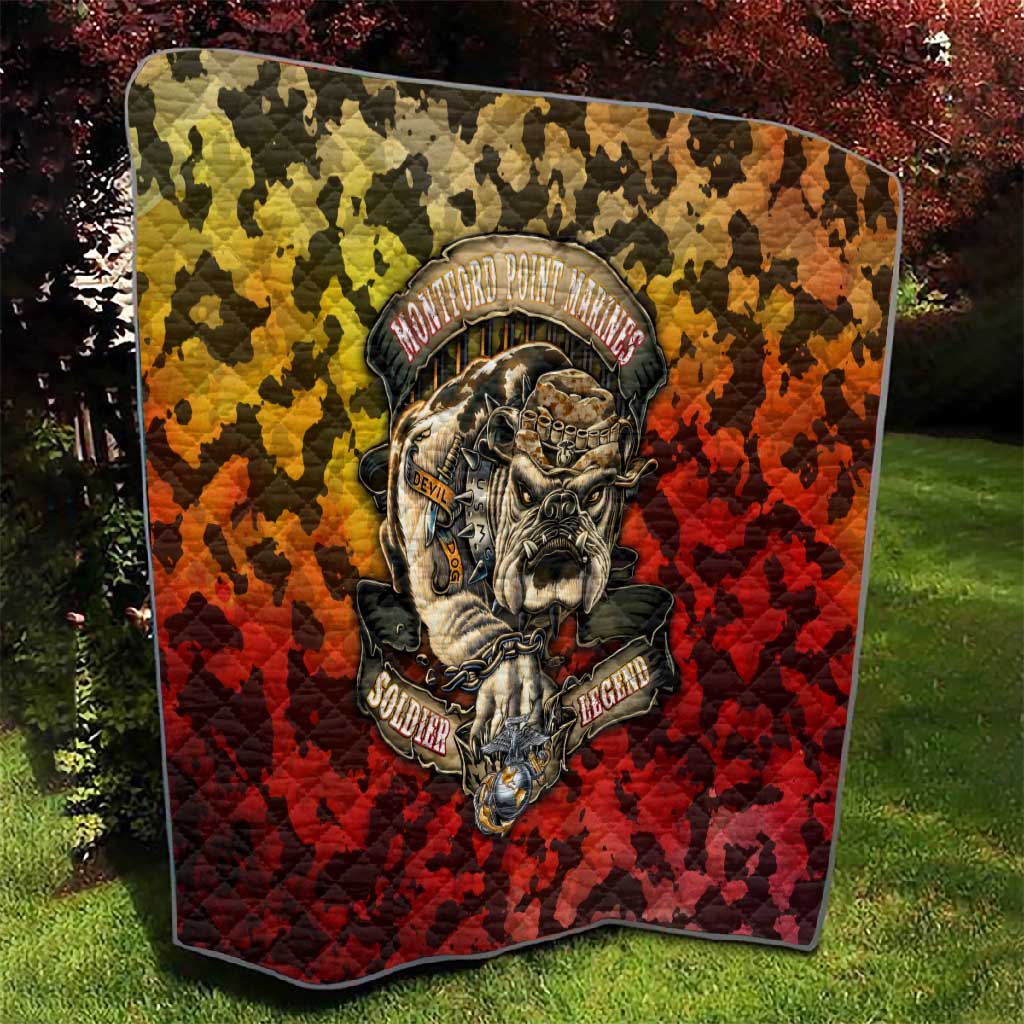 Montford Point Marines Quilt Afro Devil Dog Soldier Legend - African Pride