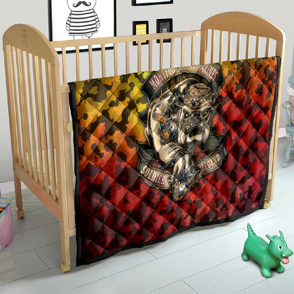 Montford Point Marines Quilt Afro Devil Dog Soldier Legend - African Pride