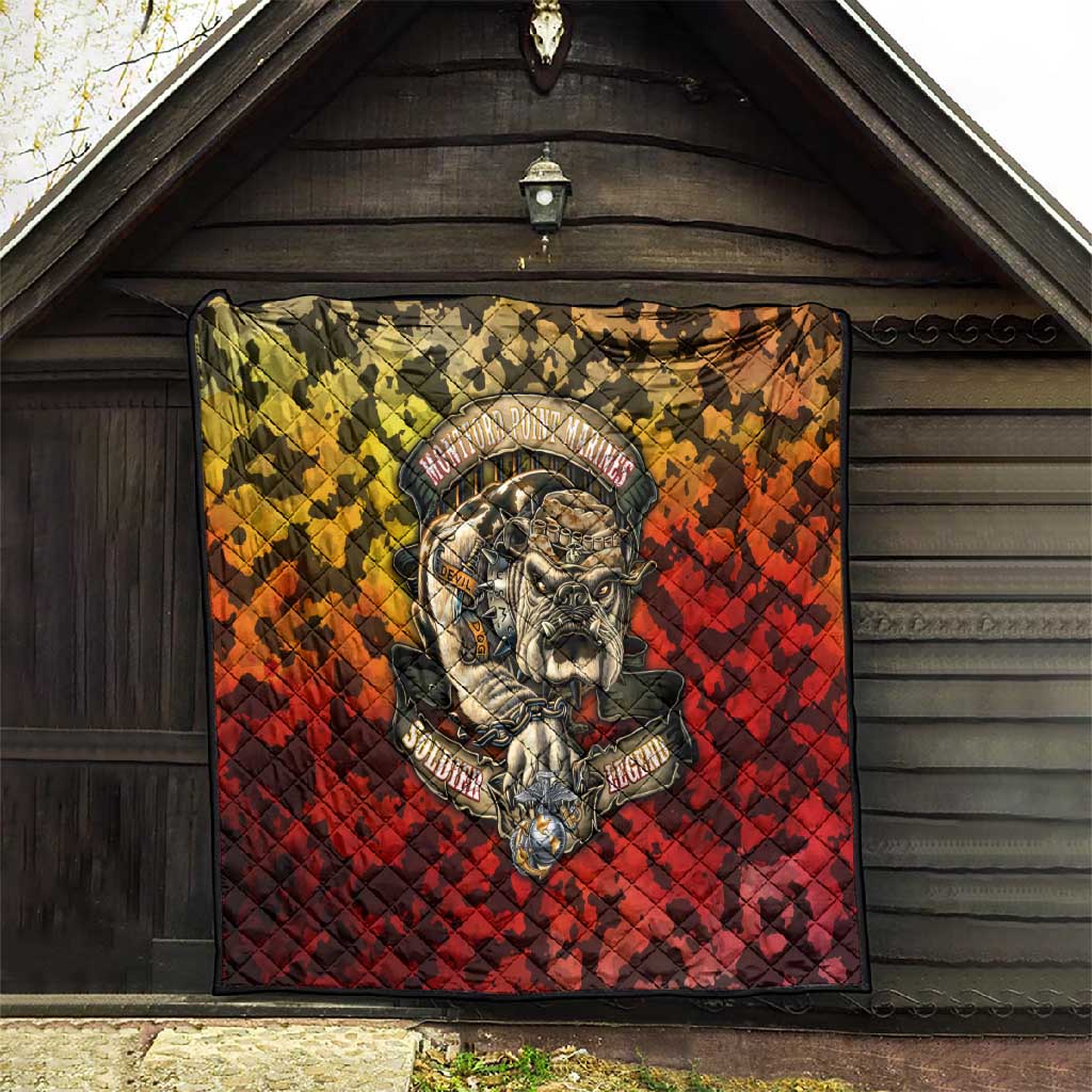 Montford Point Marines Quilt Afro Devil Dog Soldier Legend - African Pride