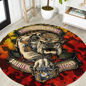 Montford Point Marines Round Carpet Afro Devil Dog Soldier Legend - African Pride