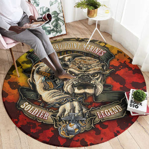 Montford Point Marines Round Carpet Afro Devil Dog Soldier Legend - African Pride