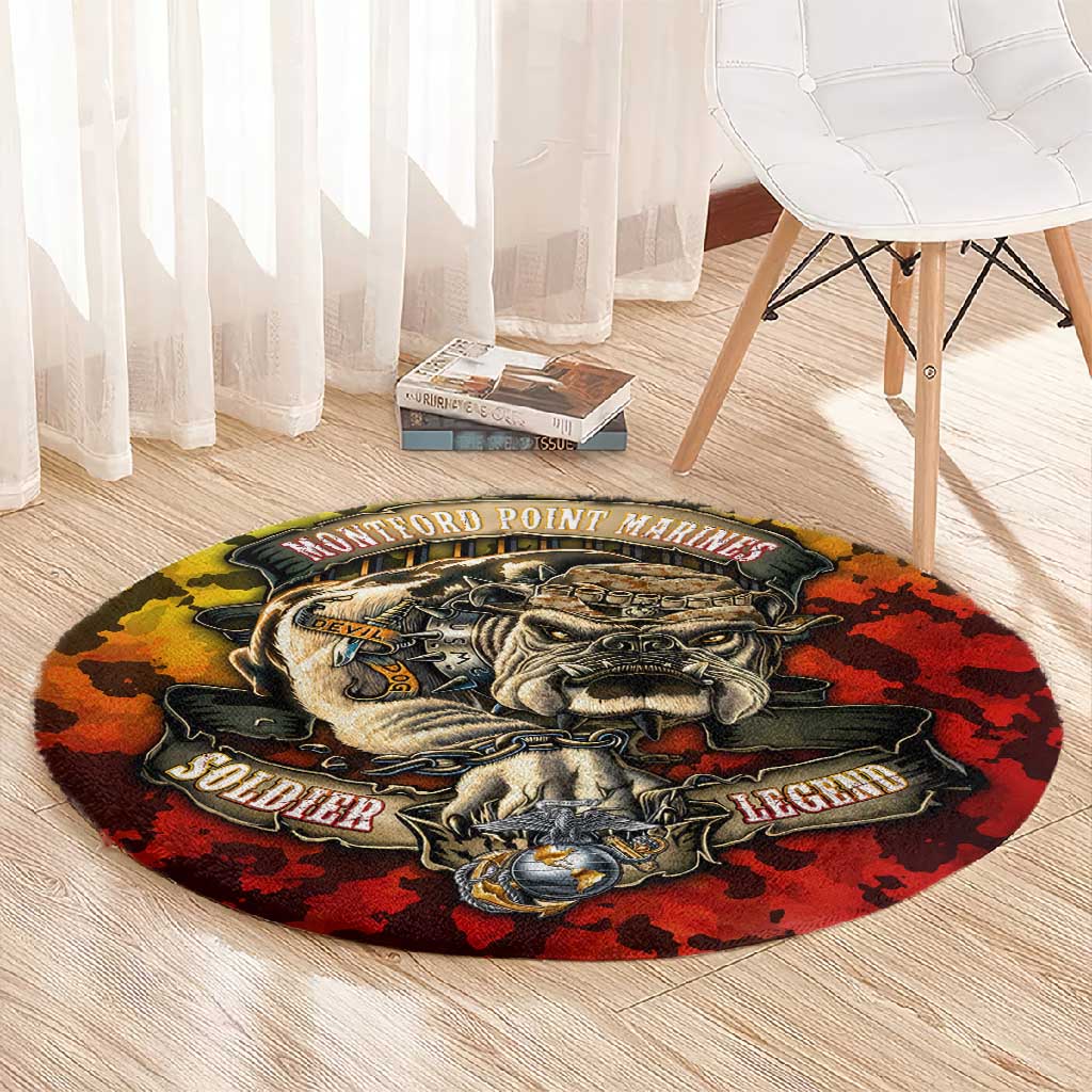 Montford Point Marines Round Carpet Afro Devil Dog Soldier Legend - African Pride