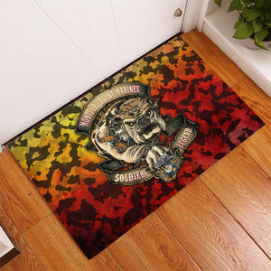 Montford Point Marines Rubber Doormat Afro Devil Dog Soldier Legend - African Pride
